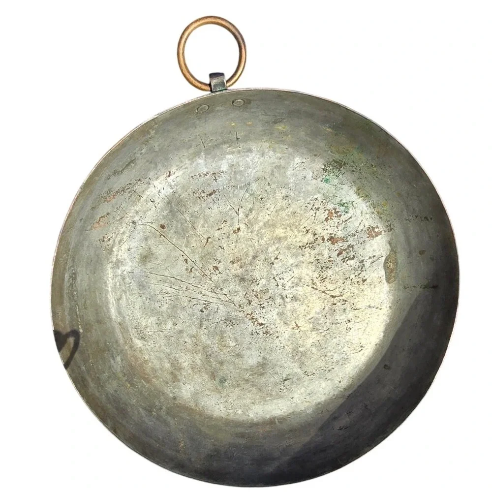 antique M DE LALANDE french copper hand hammered tarte tatin pan tin lined 11